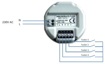SC-TI-CAS Buttoninterface Casambi-Ready Mains Operated